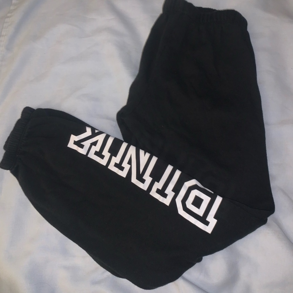 PINK XS black sweatpants/joggers